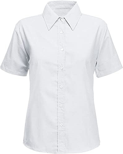 L S U Girls School Shirts White and Blue Colour Blouse in Long & Short Sleeve (UK, Age, 18 Years, Regular, White Short Sleeve)