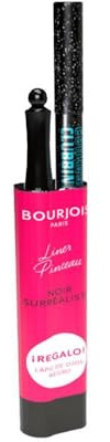Bourjois Maquillaje Pack Liner Pinceau, Contour Clubing regalo 1 NOIR BEAUX-ARTS, 48 ATOMIC BLACK 1.2g