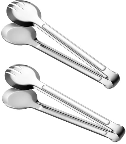 2 Pinze da Portata in Acciaio Inossidabile, Pinze per Insalata in Acciaio Inox, Pinze per Servire Cibo in Acciaio Inox, Pinze per Buffet, per Cucina per Feste Bar Caffetteria Ristorante