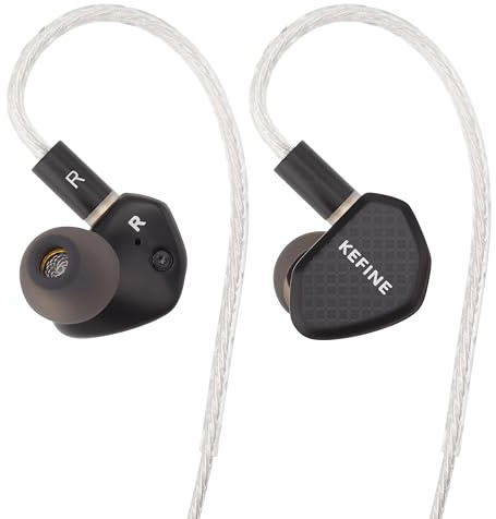 syeindunce Kefine Klean 10mm DLC Diaphgram Dynamic Driver Earphones, 1DD in-Ear Monitor Headphones, HiFi Wired IEM Earbuds with Dual Interchangeable Nozzles 0.78 2Pin (3.5mm)