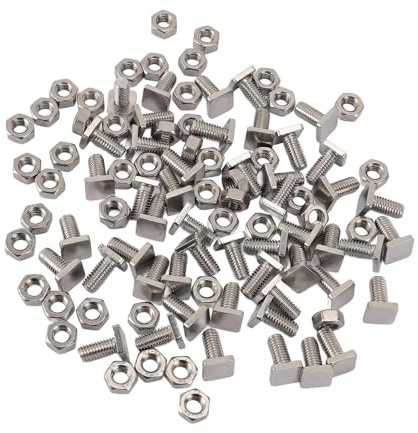 NOENNULL 50 Sets Greenhouse Nuts and Bolts, Stainless Steel Ex Nuts and T Bolts Greenhouse Screws M6 X 13 Screws M6 Nuts Tool Assortment Set for Installing and Fixing Greenhouse