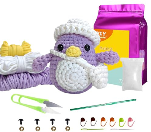LetCart Ganchillo Para Principiantes, Kit Ganchillo, Amigurumi Kit de Crochet de Animales para Principiantes con Instrucciones Paso a Paso, DIY Manualidades Set Adultos (Pingüino)