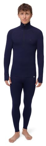 DANISH ENDURANCE Merino Wool Half Zip Set for Men, Midweight 180 GSM | Merino Base Layer Half Zip Set, Breathable & Odour-Resistant for Balanced Warmth, Mulesing-Free, for Active Winter Days