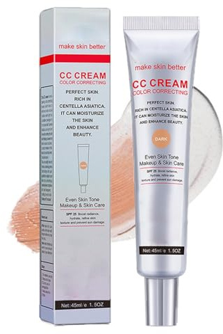 CC Crème Correcteur de Couleur,Fluide Fond de Teint Couvrant Imperfections,Crème Teintée Hydratante,Base de Maquillage BB Cream,Unifie Efficacement Teint et Procure une Hydratation Longue Durée,Foncé