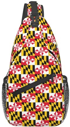 Marylands flagga tryck män kvinnor korsväska diagonalt slunga lätt axel crossbody ryggsäck