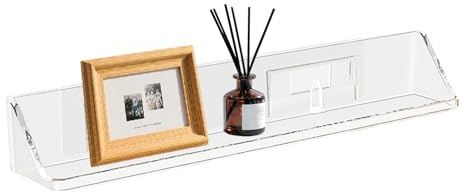 Generico Ripiani Da Parete In Acrilico - Supporto Organizzatore Invisibile - Mensola Galleggiante Trasparente - Per Bagno, Toeletta, Cucina, Camera Da, Profumo, Album, Trucco, Collezionabili