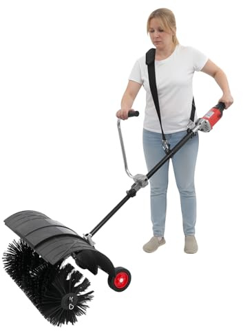 Soffiatore e spazzatrice 2 in 1, spazzatrice manuale e soffiatore, 1600 W, spazzatrice con ventola, larghezza della spazzola 55 cm, aspirapolvere robot, 6 livelli di velocità, paletta, mocio, giardino