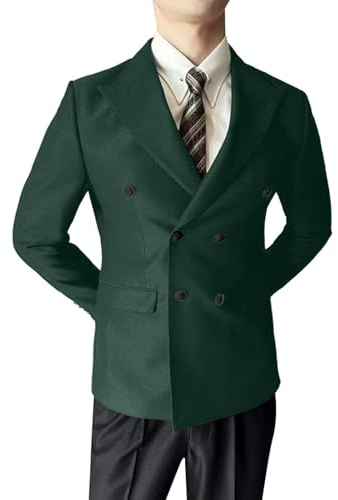 Dubbelknäppt linnedräkt för män, 2 delar, slim fit, bröllop, strand, fritidsjacka med byxor