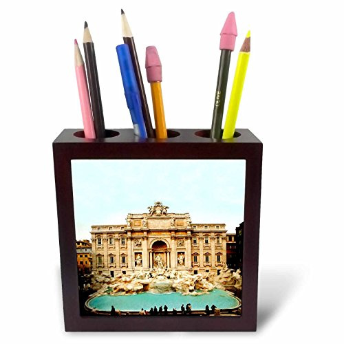 3dRose LLC Trevi Fountain Italy 5-Inch Tile Pen Holder