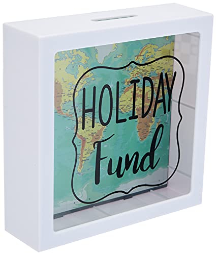 ootb 144315 Spardose, Holiday Fund, Weiß, 15 cm