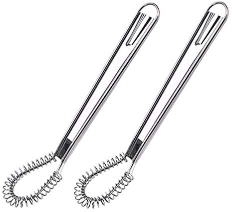 PFativant Fouet à spirale en acier inoxydable 20 cm, passe au lave-vaisselle 2 pièces.