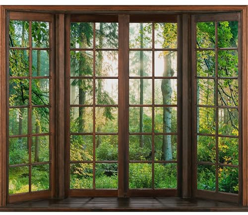 decomonkey Fototapete Wald 300x210 cm Design Tapete Fototapeten Vlies Tapeten Vliestapete Wandtapete moderne Wand Schlafzimmer Wohnzimmer Natur Baum