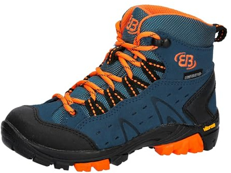 Brütting Chaussures de Trekking et de randonnée Mount Bona High Kids Unisexes pour Enfant, Orange pétrole, 35 EU