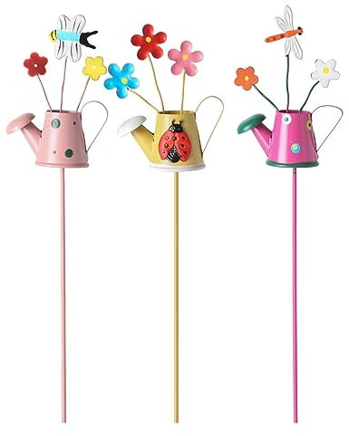 Fukamou piquets Jardin - Ornements Jardin Piquets Jardin en métal | Pieu Jardin Floral Fleurs en métal créatif imperméable pour Les Ornements extérieurs Patio Voie