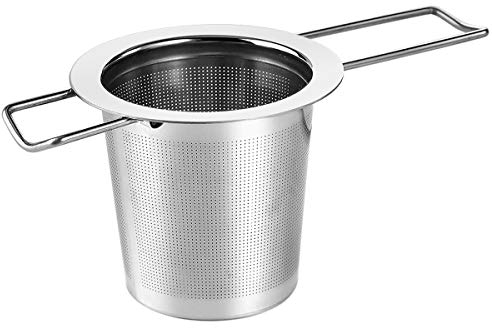 Tibapla Teesieb Teefilter, 304 Edelstahl Teefilter mit Faltbare Griffe, Silber Teeei für Losen Tee Feinmaschiger Teefilter Tee Zubehör für Teekannen Tassen