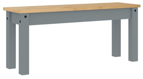vidaXL Banco de Comedor Panama Madera Maciza de Pino Gris 105x30x45 cm