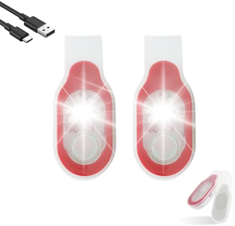 Yuragim Lot de 2 Lampe de Nuit pour Infirmières Lampe de Poche à Pince Rechargeable USB Magnétique 3 Modes Lumières de Course à Clip pour Nuit Infirmière de Nuit, Chemise, Course, Jogging, Camping