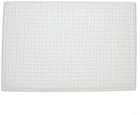 Griglia giapponese coreana in acciaio inox per barbecue, adatta per il fuoco di carne, pesce, verdure in campeggio e attività all'aperto (45 x 30 cm)