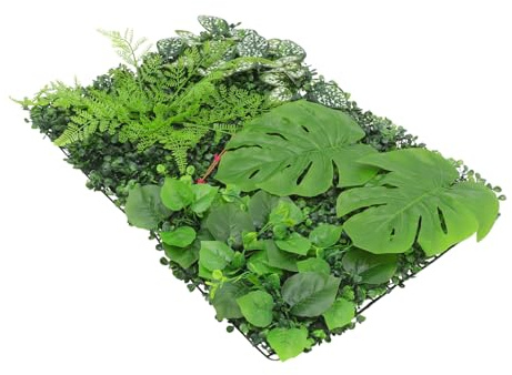 OFFSCH Panneau Mural Plantes Artificielles Haie Synthétique Décorative pour Intérieur et Extérieur Résistant Plastique Fond Naturel pour Bureau Magasin et Événements