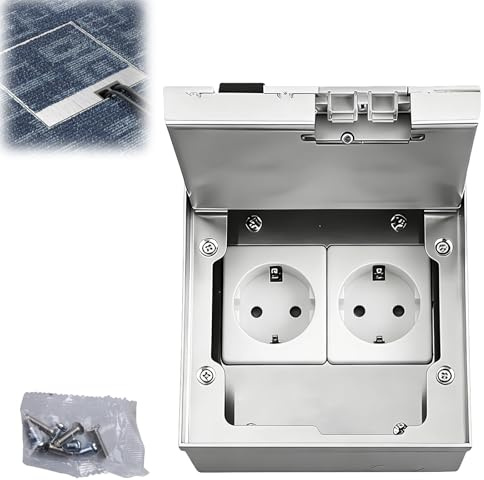 Inbyggt uttag i rostfritt stål, 16 A, 4 000 W, infällbart golvuttag, AC 250 V uttag, inbyggt uttag, vattentätt sänkbart uttag för kontor, hotell, skolor