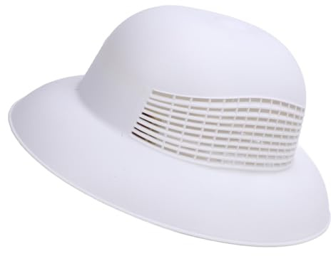KUIDAMOS Cappello Rigido per Apicoltura Cappello Protettivo in Plastica Resistente per Uomo Donna Bianco 11,42x13,58 Pollici per Strumento Apicoltore
