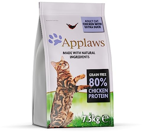 Applaws Katzentrockenfutter Adult, Huhn mit Ente, getreidefrei und komplett 7,5 kg (1 Packung)