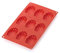 Lékué Moule pâtisserie Madeleines 9 cavités, silicone platine rouge