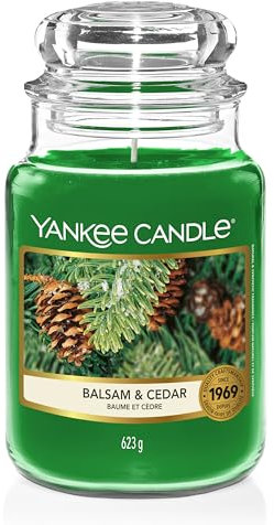 Yankee Candle bougie parfumée Sapin baumier et cèdre | Format jarre | Bougie longue durée jusqu’à 150 heures de combustion |Cadeaux parfaits pour les femmes