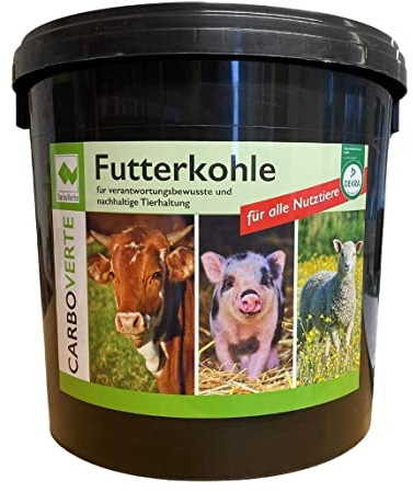 CarboVerte Nutztier-Futterkohle 3,5 kg – Höchste Standards für Futtermittelsicherheit, Bei Verdauungsproblemen & Durchfall bei Rindern, Schweinen, Geflügel - verbesserte Stallhygiene