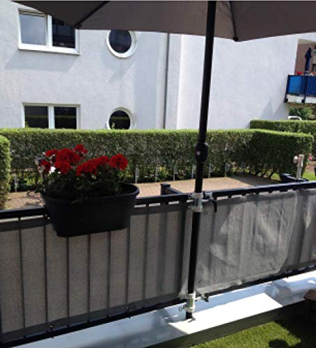 Duo - Masterholder holly - 360° drehbare Abstands -Schirmhalterungen - Balkonklammer- Stahl Glanz verzinkt - Made in Germany & Langzeit Garantie