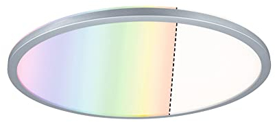 Paulmann 71019 LED Panel Atria Shine 420mm rund incl. 1x20 W dimmbar RGBW Farbsteuerung Chrom matt Lichtpanel Kunststoff Deckenpanel