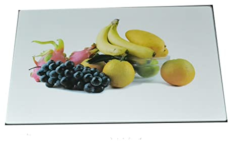 Planche à découper universelle en verre Motif fruits 20 x 30 cm