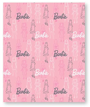 Character World Coperta in pile con licenza ufficiale Barbie, design camera da letto, caldo e super morbido, perfetto per casa, camera da letto, pigiama party e campeggio