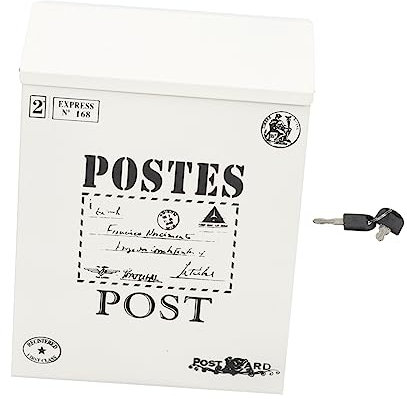 VILLCASE Boîte Aux Lettres Murale Vintage Fer pour Maison avec Verrouillage Sécurisé Et Capacité De Rangement