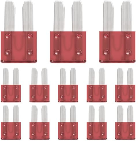 ALLECIN 30 Pezzi 10A Micro2 Fusibili Auto 10Amp Micro 2 Fusibile Lamellari 10Ampere Car Fuses per Camper Camion Moto Barca