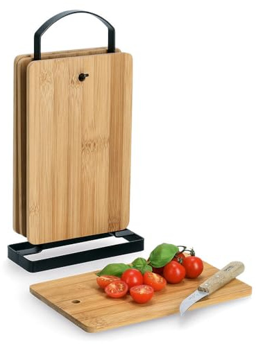 Zeller 25353 brädställ-set, 5 delar, bambu/metall