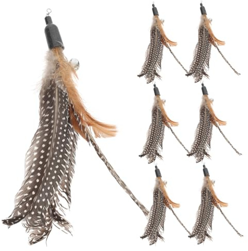 Kisangel 8 Pièces Jouet à Plume pour Chat Accessoires Interactifs Recharges pour Chat Jouets De Remplacement Taquinerie Set De Recharges Accessoires pour Animaux De Compagnie