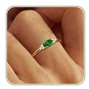 ZNBOH Anillos Mujer Oro 18K con Piedra de Nacimiento Anillo Apilables Fino Pulgares Anillos con Amatista Turmalina Citrino Esmeralda Circonita Anillos de Compromiso Dorados Regalo de Cumpleaños