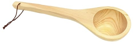 SZLIFE Mestolo per Sauna in Legno Fatto a Mano, Cucchiaio per Acqua Di 37.6 Cm Lunghezza Con Corda Sauna Domestica, Sauna Pubblica, Bagno, Spa, Bagno, Doccia
