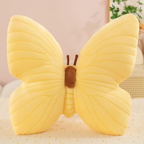 OUKEYI Butterfly Plush Pillow,45x40cm Butterfly Throw Pillow,Home Decorative Shape Throw Pillow Soft Seating Cushions For Couch And Bed Comfort (yellow)