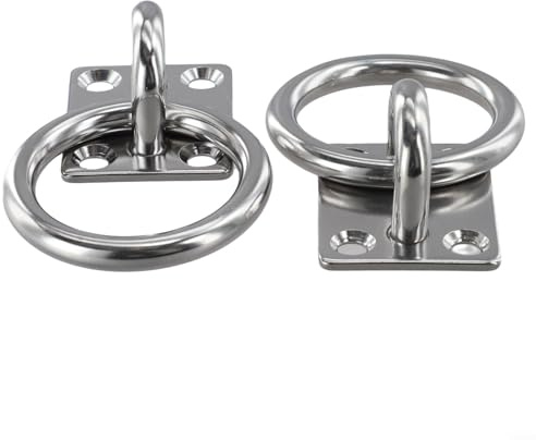 Lot de 2 ancrages d'ancrage avec plaques à œillets M8 et vis en acier inoxydable 304 pour un montage sûr en extérieur et maritime