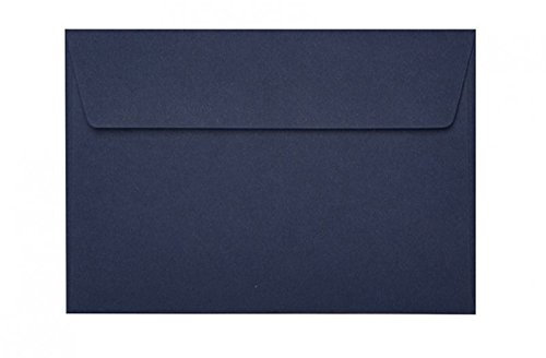 Paper24 50 Briefumschläge B6 125x176 mm mit Haftstreifen, 120g, Farbe: 19 Dunkelblau