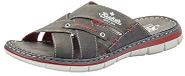 Rieker Herr 25199 Pantoletter Toffel, Antracit rök 43, 41 EU