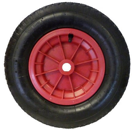 KetoPlastics Red 16 Pneumatic wheelbarrow wheel with 16mm bore (4.80/4.00-8)