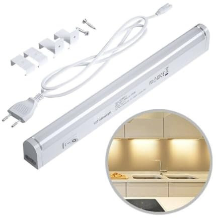 OISE ART STORE Trade Shop - Lampada Luce Sottopensile 30cm Mobili Cucina Armadio Barra LED 330lm Bianco Bianco Freddo -