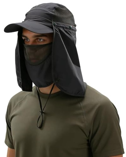 Chapeau Pêche de Soleil Casquette Plage Large Couvrir Le Visage Anti-UV Protection Solaire Pliable Cycliste Séchage Rapide Imperméable à l'eau Hommes Femmes pour Chasse Camping Randonnée Escalade