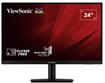 Viewsonic VA2405-H 59,9 cm (24 Zoll) Monitor (Full-HD, HDMI, VGA, Eye-Care, Eco-Mode) Schwarz