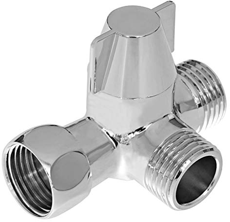 Yizhet 3 Wege Umschaltventil Ventil Umschalter für die Dusche G1 / 2 T-Adapterventil Ersatz für Duschspray, Massives Messing, Chrom poliert, PV8