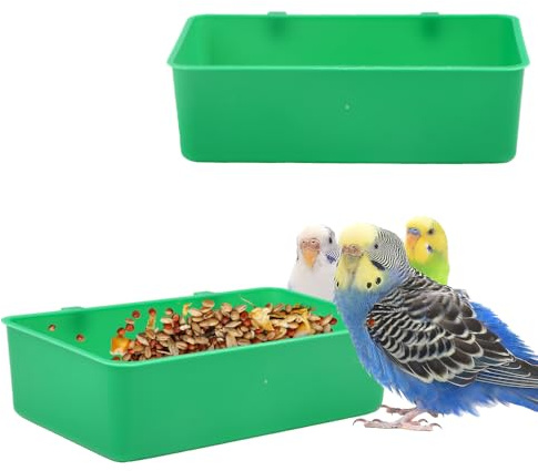 2 Pcs Pet Bird Parrot Food Bowls Small Animal Feeder Bowl Basic Dish Convenient Hanging Container for Small Bird Parrot