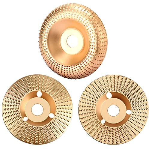 ASNOMY 3pcs Muela Amoladora 125 mm x 22,2 mm, Discos Madera Amoladora, Muela abrasiva de madera, Muela de Madera Disco para tallar madera para Desbaste de Madera